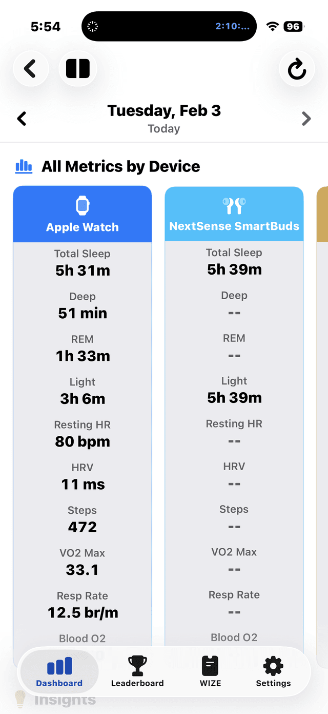 Compare Apple Watch vs NextSense