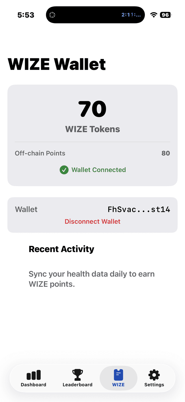 WIZE Token Wallet